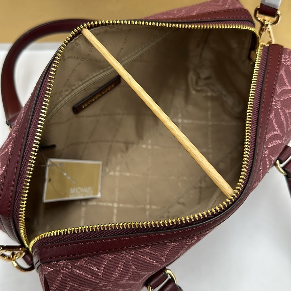 MICHAEL KORS JST TRAVEL MEDIUM DUFFLE SATCHEL SHOULDER CROSSBODY BAG MK OXBLOOD - Picture 10 of 14
